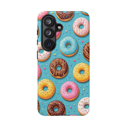 Cute Donut Pattern Phone Case – Colorful Sprinkles Dessert Design for Iphone, Samsung Galaxy and Pixel