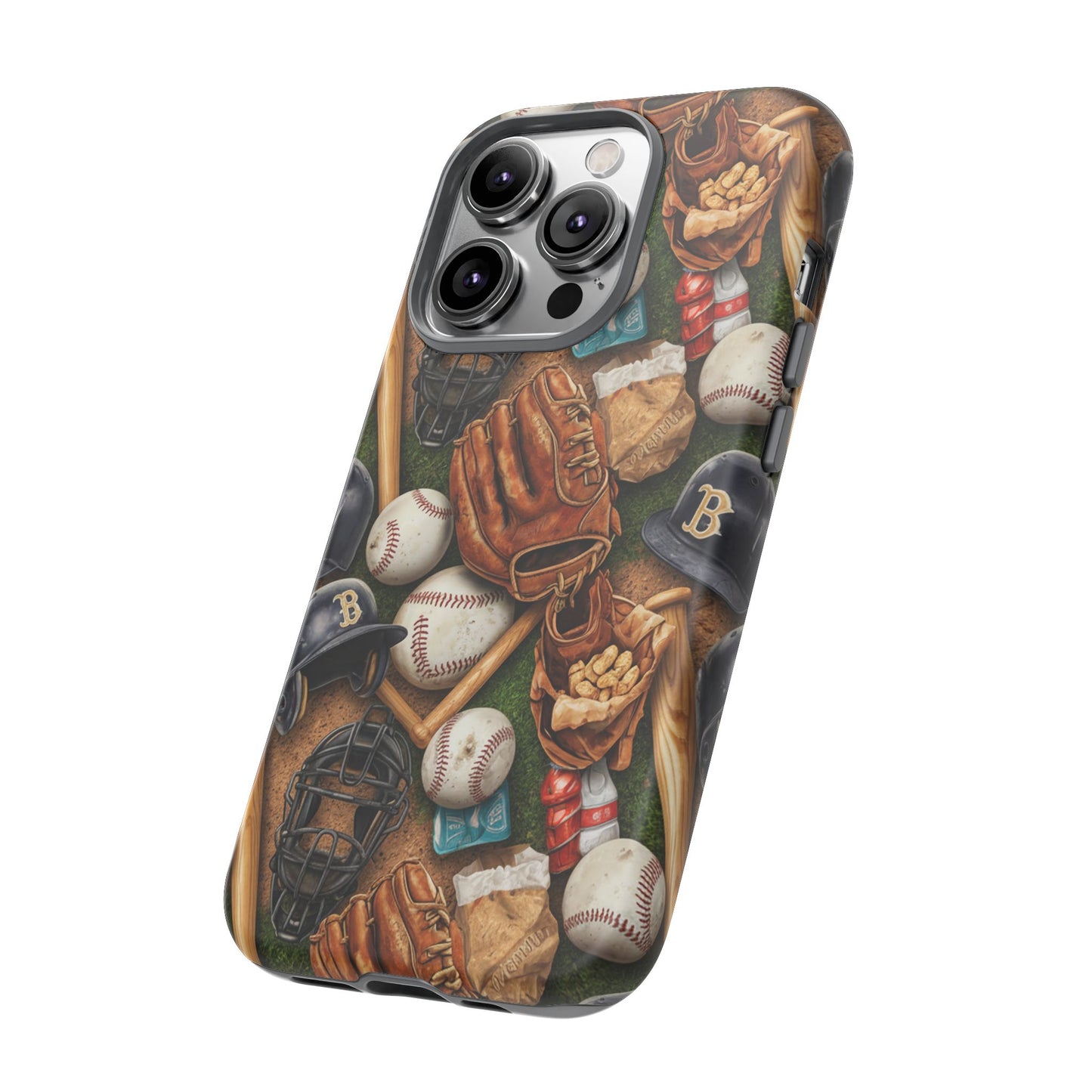 Baseball Gear Collage Phone Case – Vintage Baseball Equipment Sports Tough Case