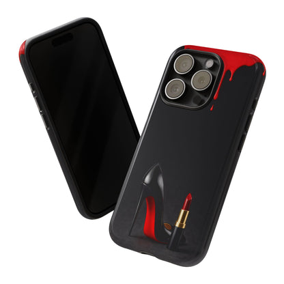 Dark Feminine Red Drip Phone Case – Gothic Glam Tough Cover