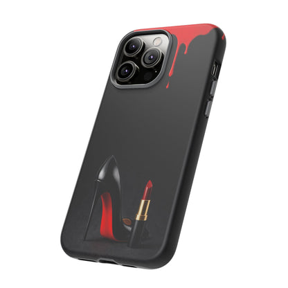 Dark Feminine Red Drip Phone Case – Gothic Glam Tough Cover