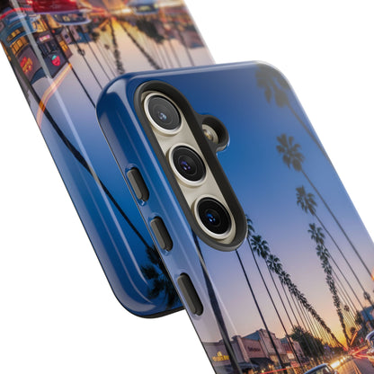 LA Sunset Boulevard Phone Case | Palm Tree Sunset Aesthetic | City Night Tough Case