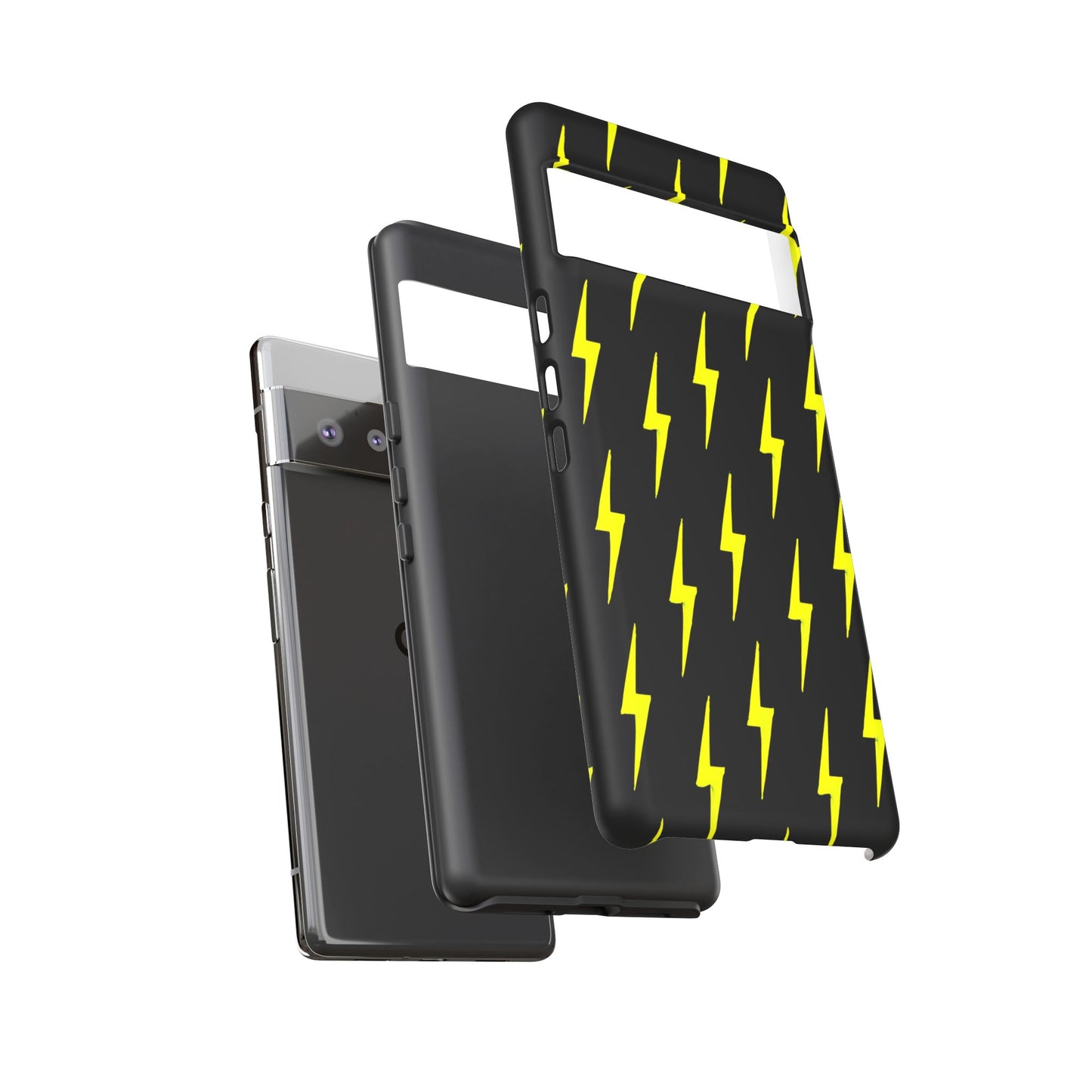 Yellow Lightning Bolt Tough Phone Case | Bold Electric Pattern Case for Iphone, Samsung Galaxy and Pixel