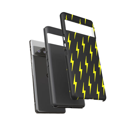 Yellow Lightning Bolt Tough Phone Case | Bold Electric Pattern Case for Iphone, Samsung Galaxy and Pixel