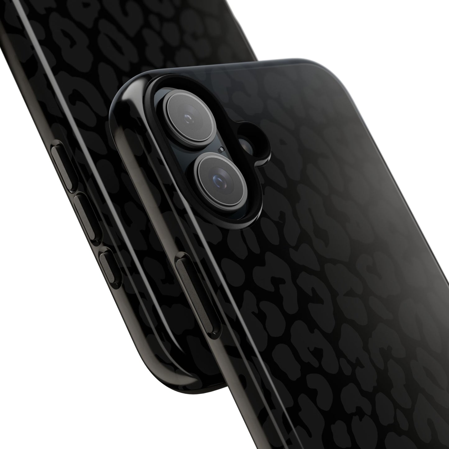 Black Leopard Phone Case | Black on Black Leopard Print Tough iPhone & Samsung Case | Matte or Glossy Protective Cover