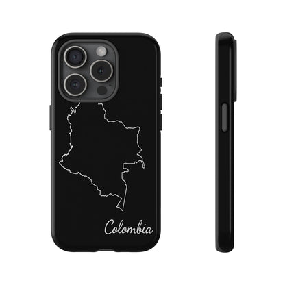 Colombia Outline Phone Case – Minimal Country Map Tough Case (iPhone, Samsung, Pixel)