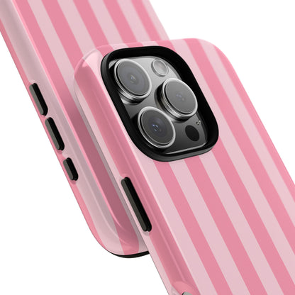 Pink Stripe Phone Case – Pastel Coquette Aesthetic Tough Protective Case