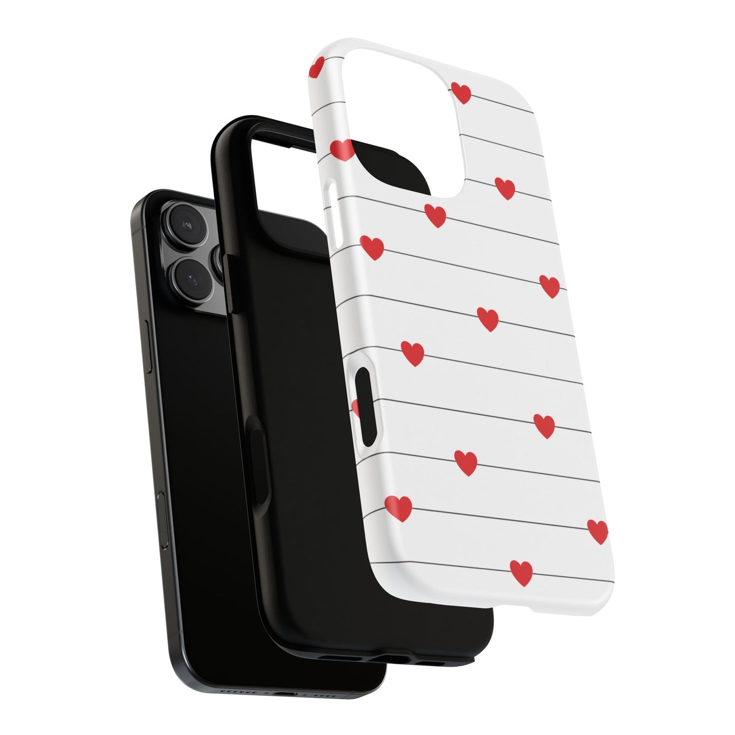 Red Heart Stripe iPhone Case | Tough Shockproof Love Aesthetic Cover