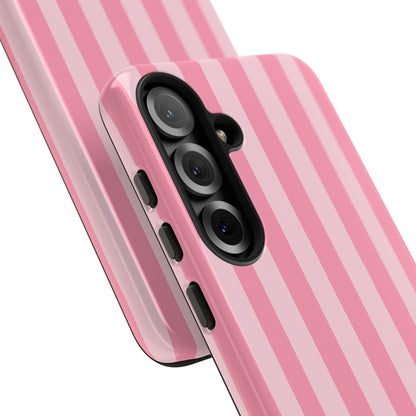 Pink Stripe Phone Case – Pastel Coquette Aesthetic Tough Protective Case
