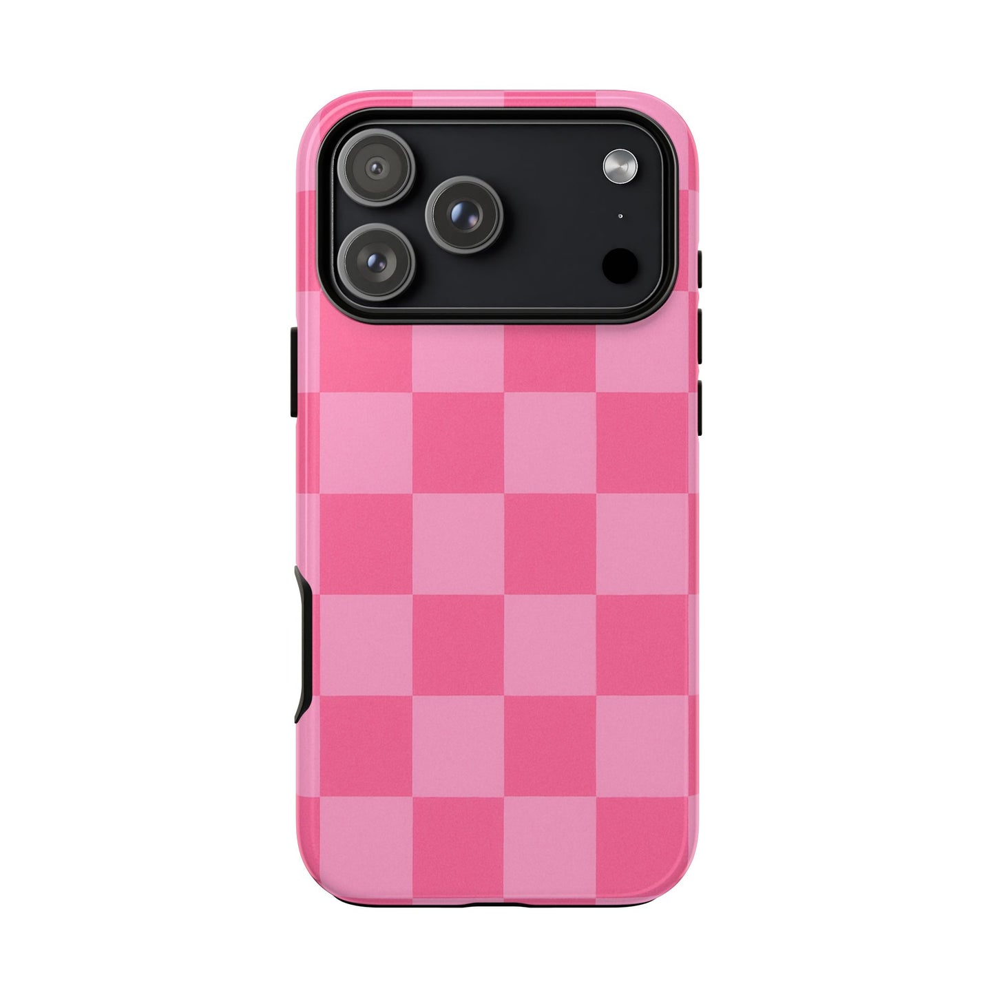 Pink Checkerboard Phone Case | Cute Aesthetic Checkered iPhone & Samsung Tough Case