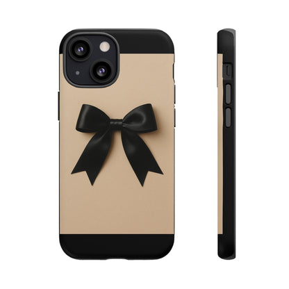 Black Bow Phone Case | Elegant Coquette Bow Design | Chic Neutral Tough Case for iPhone & Samsung