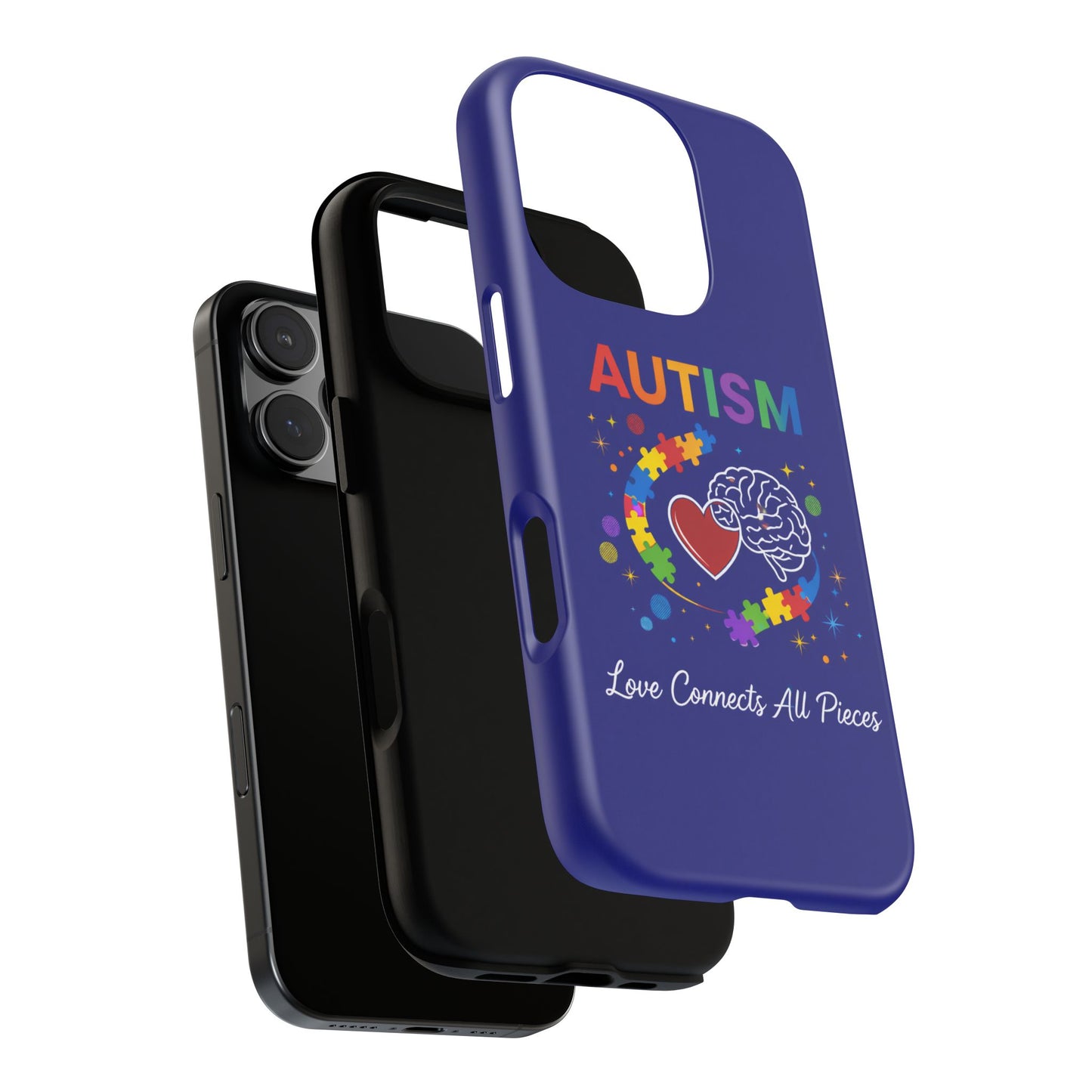 Autism Awareness Tough Case – "Love Connects All Pieces" Phone Case for Iphone, Samsung Galaxy and Pixel