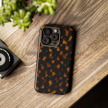 Tortoiseshell Pattern Tough Phone Case | Classic Leopard-Style Protective Cover