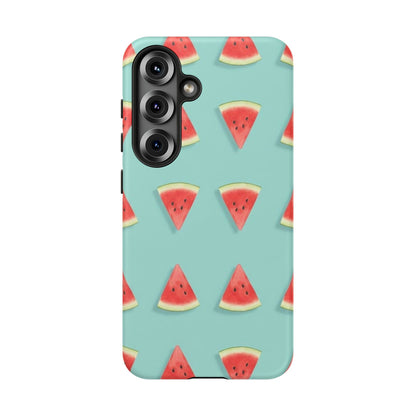 Watermelon Phone Case – Pastel Blue Summer Fruit Tough Case (iPhone, Samsung, Pixel)