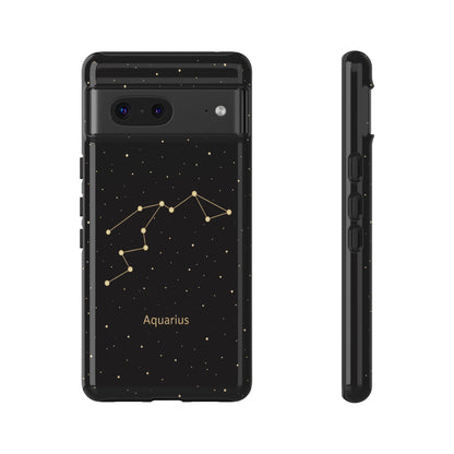 Aquarius Zodiac Constellation Phone Case – Luxe Gold Celestial Cover
