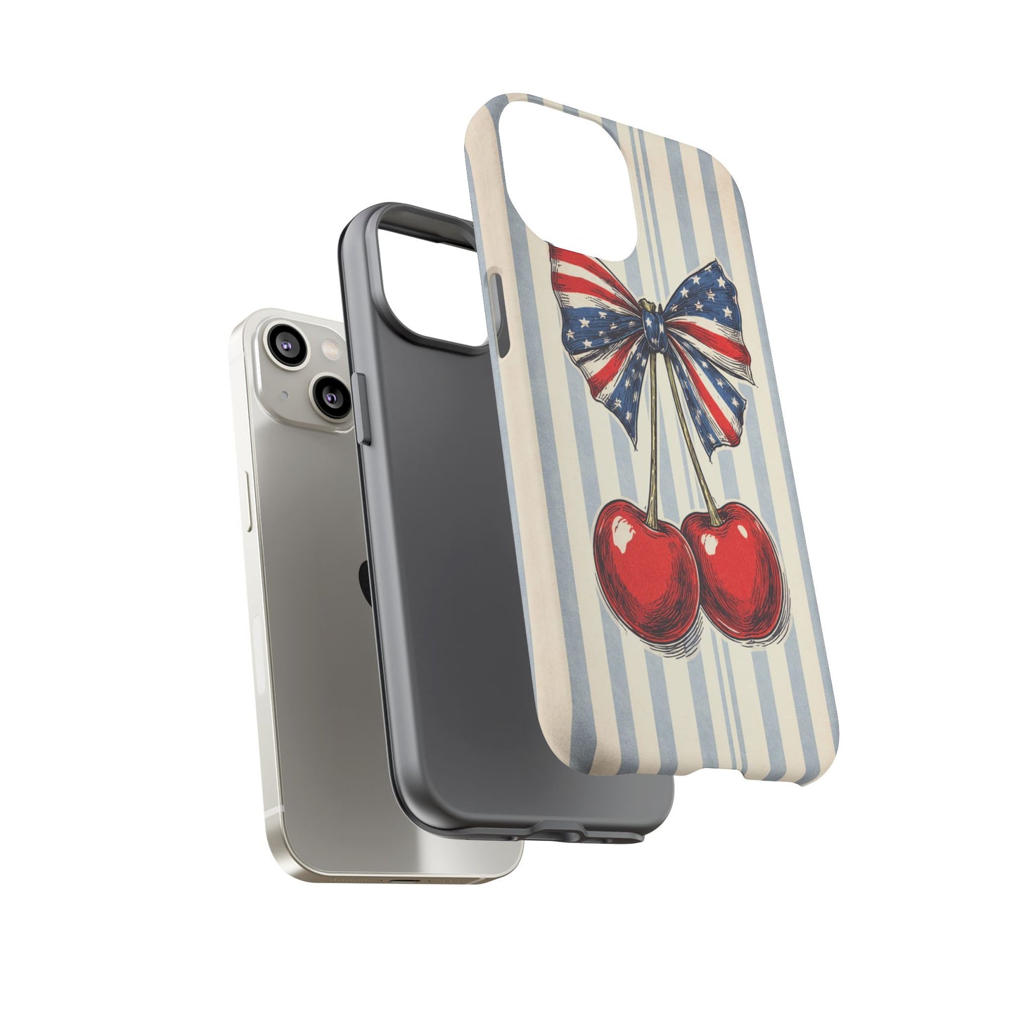 Patriotic Cherry Phone Case Americana Coquette Aesthetic iPhone Samsung