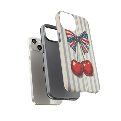 Patriotic Cherry Phone Case Americana Coquette Aesthetic iPhone Samsung