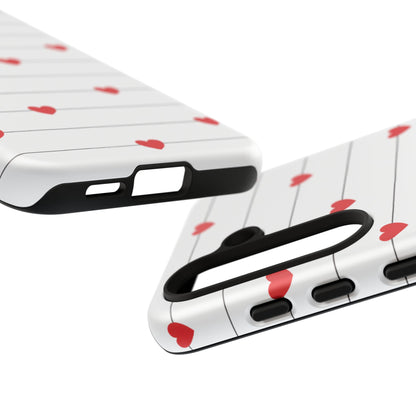Red Heart Stripe iPhone Case | Tough Shockproof Love Aesthetic Cover
