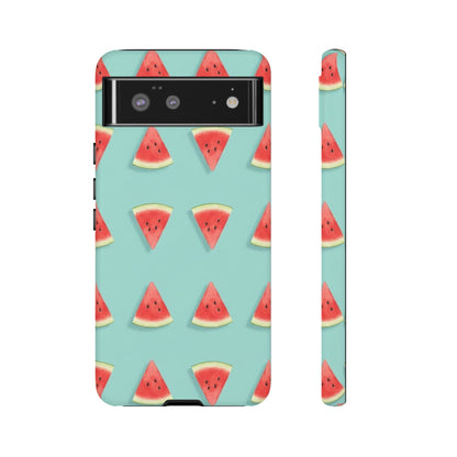 Watermelon Phone Case – Pastel Blue Summer Fruit Tough Case (iPhone, Samsung, Pixel)