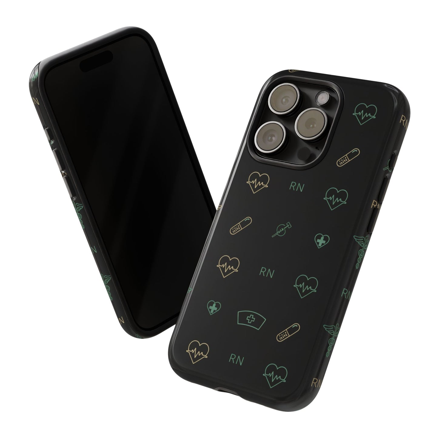 RN Nurse Phone Case – Minimal Medical Icon Pattern Healthcare Worker Tough Case