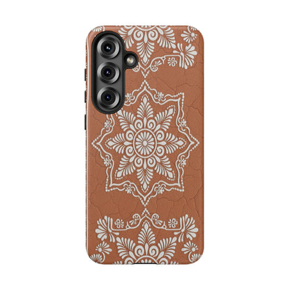 Talavera Terracotta Phone Case | Mexican Floral Pattern iPhone & Samsung Tough Case | Boho Clay Aesthetic Cover