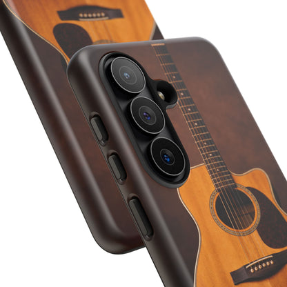 Acoustic Guitar Daisy Phone Case | Rustic Music Lover Tough Cover