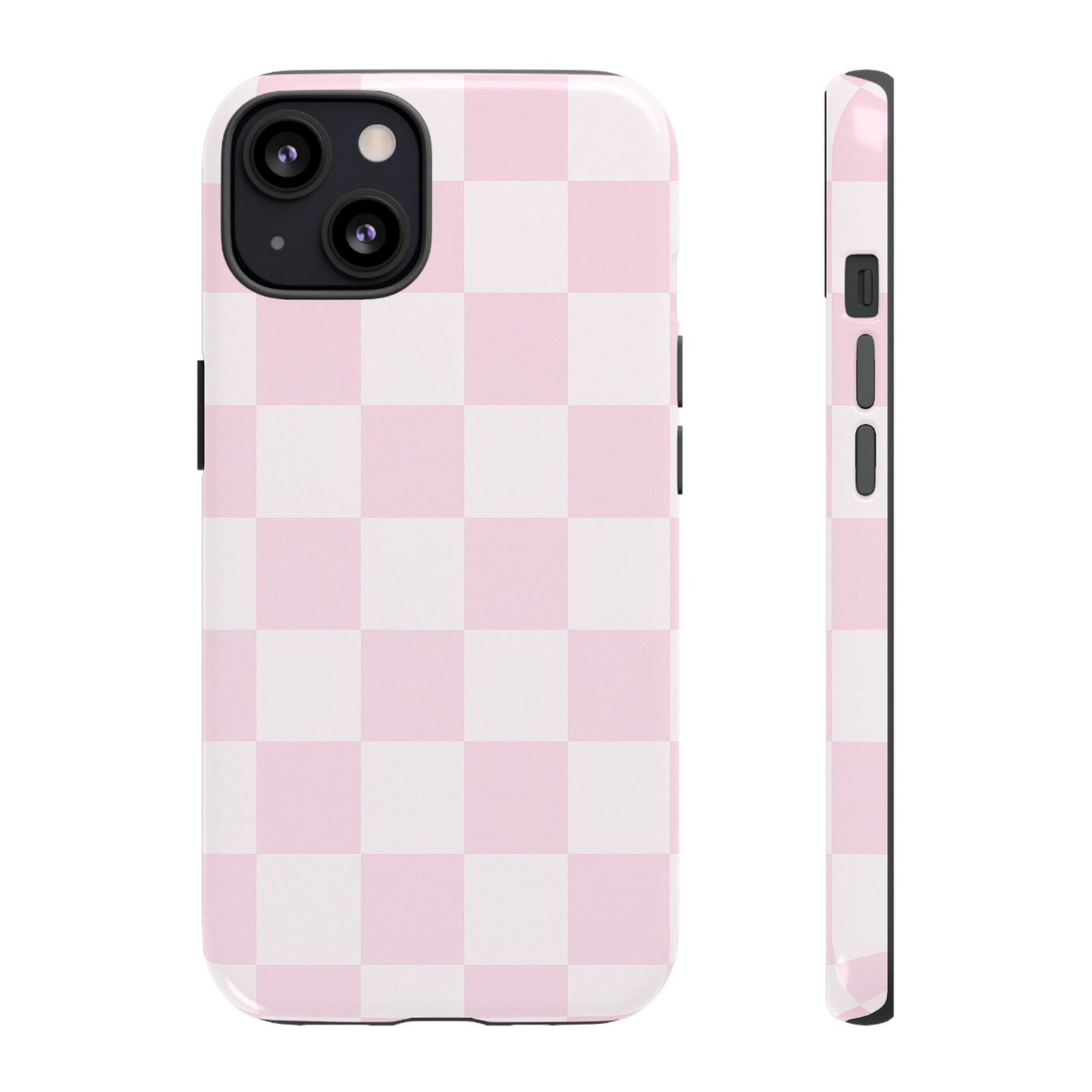 Light Pink Checkerboard Phone Case | Pastel Aesthetic Checkered iPhone & Samsung Tough Case