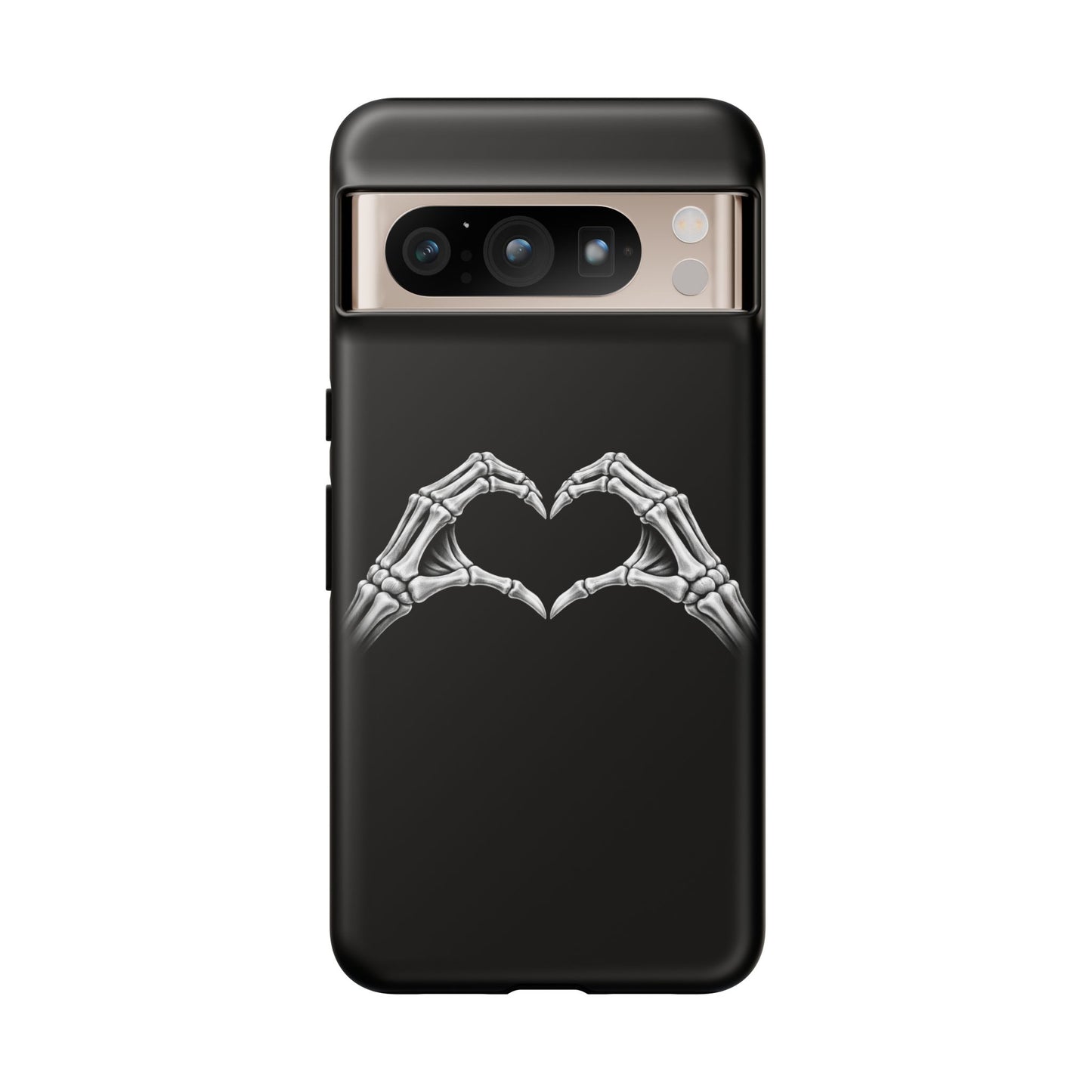 Skeleton Hands Heart Phone Case | Gothic Black Protective Cover
