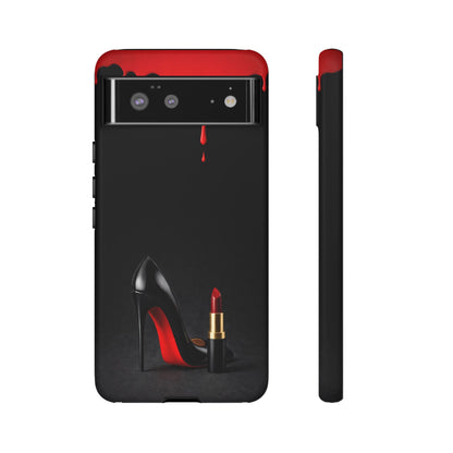 Dark Feminine Red Drip Phone Case – Gothic Glam Tough Cover