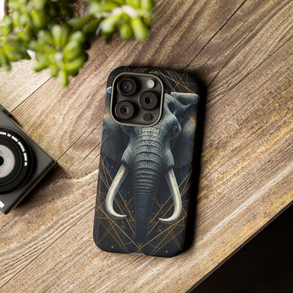 Elephant Mandala Phone Case – Black and Gold Spiritual Elephant Tough Protective Case