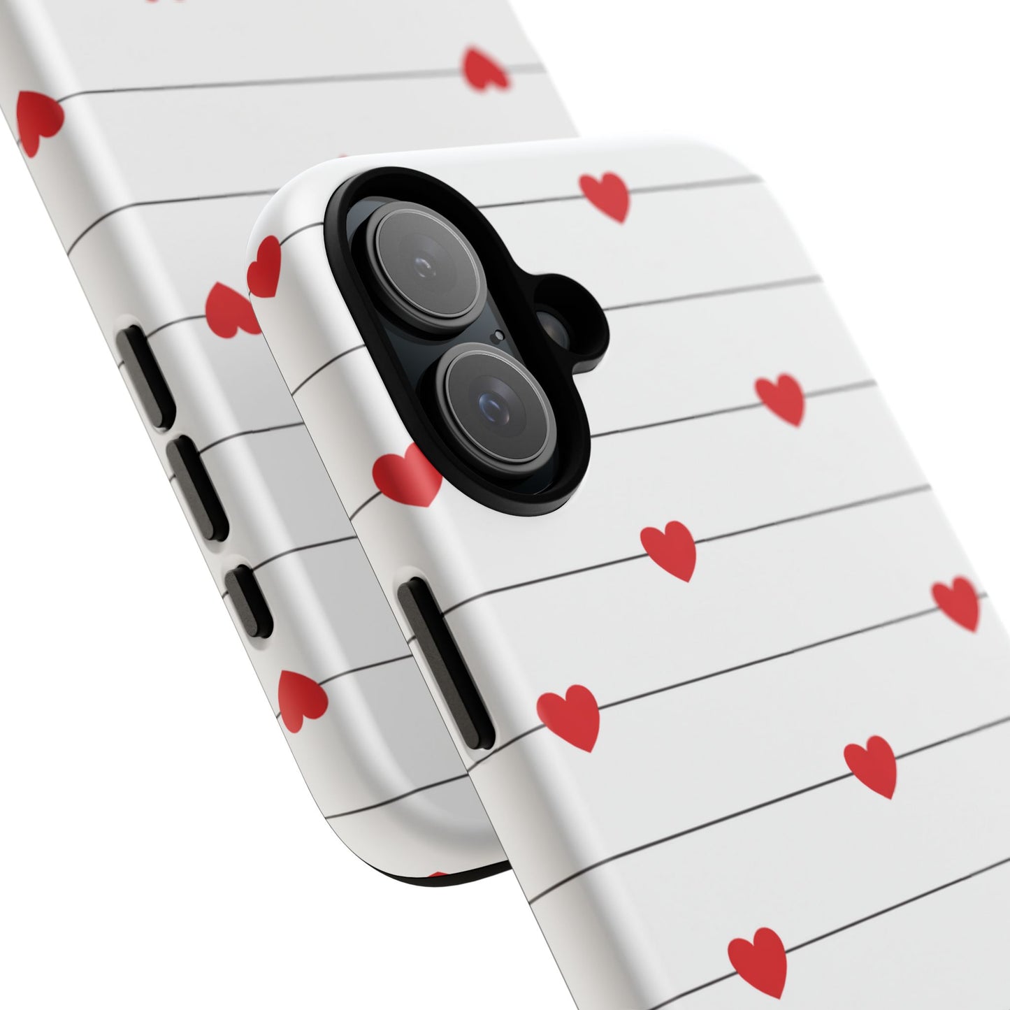 Red Heart Stripe iPhone Case | Tough Shockproof Love Aesthetic Cover