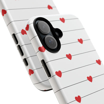 Red Heart Stripe iPhone Case | Tough Shockproof Love Aesthetic Cover