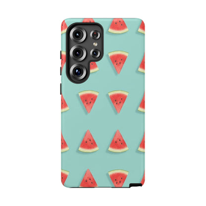 Watermelon Phone Case – Pastel Blue Summer Fruit Tough Case (iPhone, Samsung, Pixel)