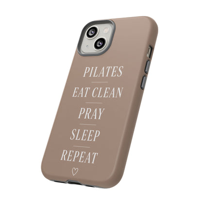 Pilates Phone Case | Eat Clean Pray Sleep Repeat Aesthetic | Wellness Girl Gift