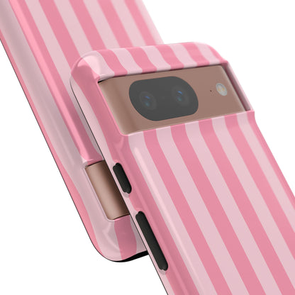 Pink Stripe Phone Case – Pastel Coquette Aesthetic Tough Protective Case