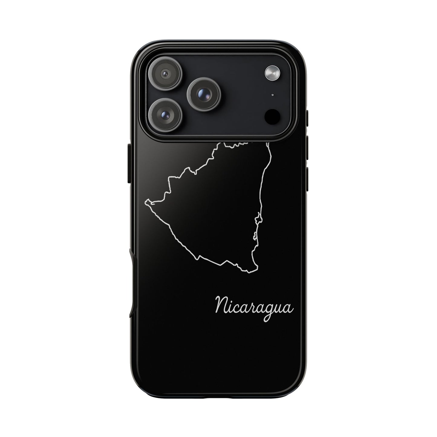 Nicaragua Outline Phone Case – Minimal Country Map Tough Case (iPhone, Samsung, Pixel)