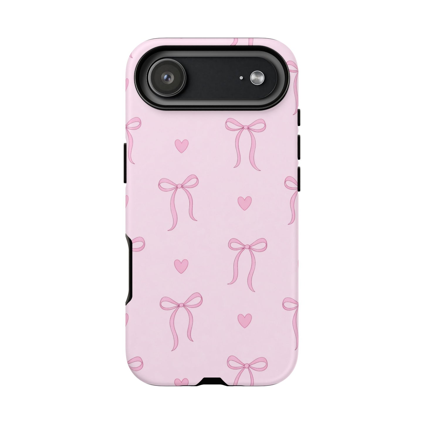 Pink Bow Heart Aesthetic Phone Case – Coquette Cute Tough Cover