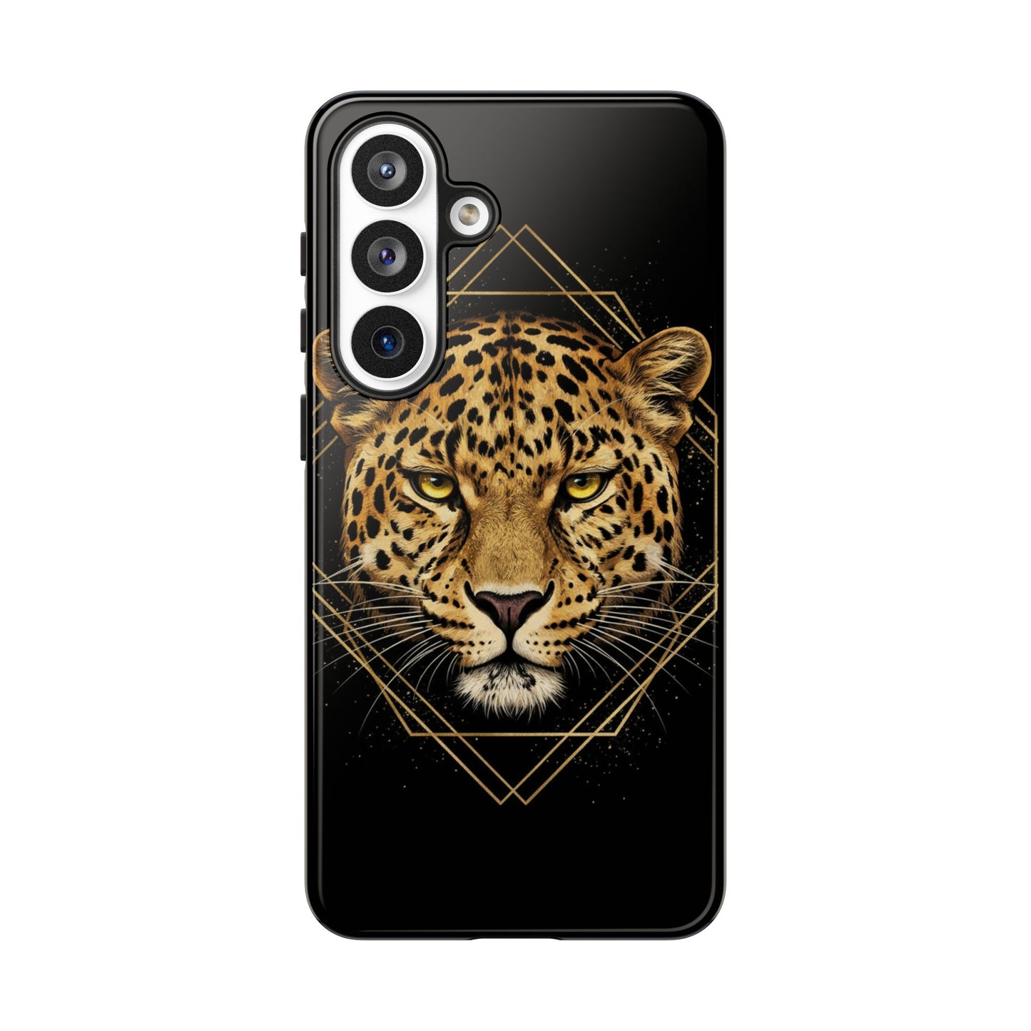 Leopard Phone Case – Black Gold Leopard Head Luxury Animal Tough Case