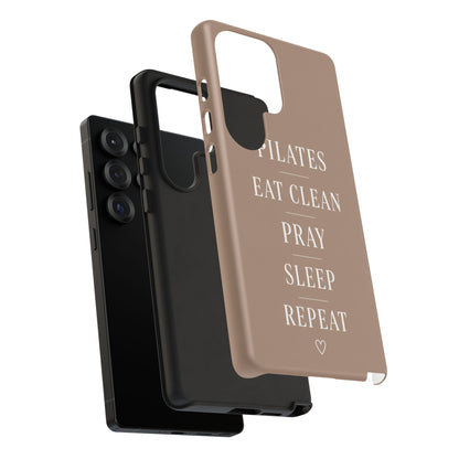 Pilates Phone Case | Eat Clean Pray Sleep Repeat Aesthetic | Wellness Girl Gift