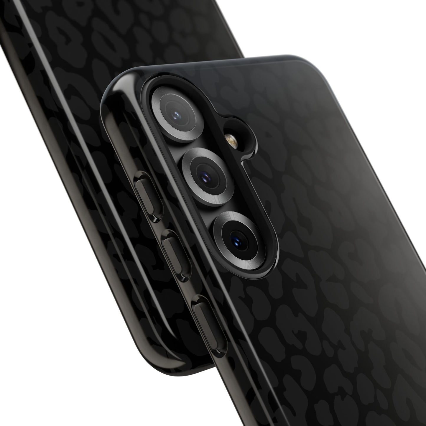 Black Leopard Phone Case | Black on Black Leopard Print Tough iPhone & Samsung Case | Matte or Glossy Protective Cover