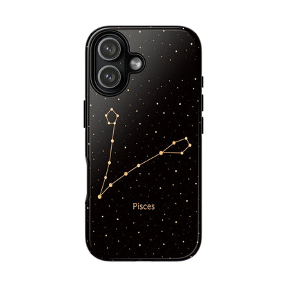 Pisces Zodiac Constellation Phone Case – Luxe Gold Celestial Cover