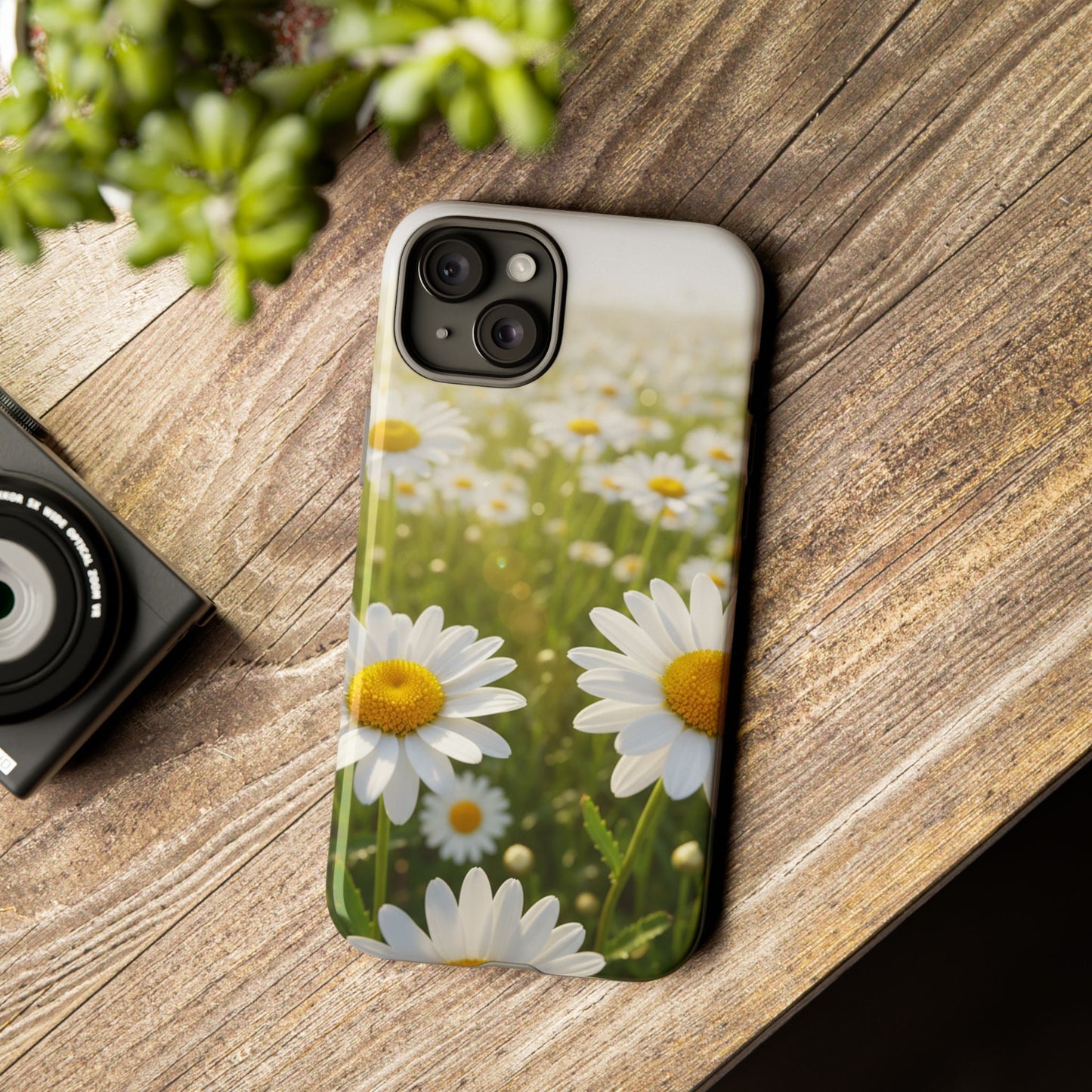 Daisy Phone Case – Floral Spring Field Tough Protective Case (iPhone, Samsung, Pixel)