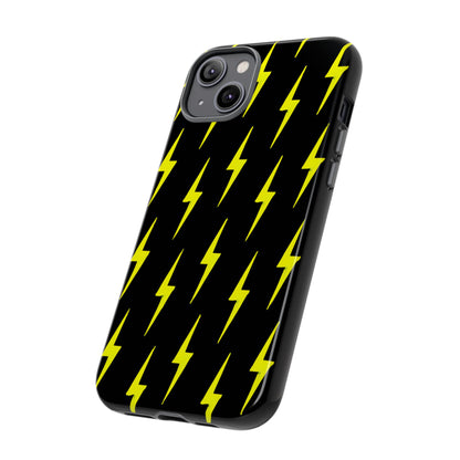 Yellow Lightning Bolt Tough Phone Case | Bold Electric Pattern Case for Iphone, Samsung Galaxy and Pixel
