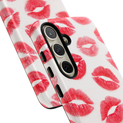 Red Lipstick Kiss Phone Case – Sexy Lip Print Pattern Tough Protective Cover