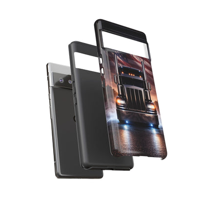 Semi Truck Phone Case American Flag Big Rig Trucker Gift iPhone Samsung