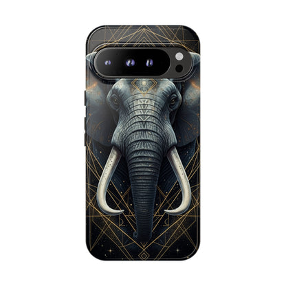 Elephant Mandala Phone Case – Black and Gold Spiritual Elephant Tough Protective Case