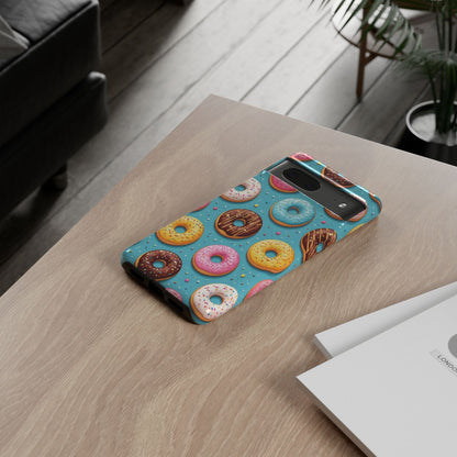 Cute Donut Pattern Phone Case – Colorful Sprinkles Dessert Design for Iphone, Samsung Galaxy and Pixel