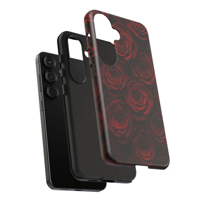 Dark Red Rose Phone Case – Gothic Floral Tough Case (iPhone, Samsung, Pixel)