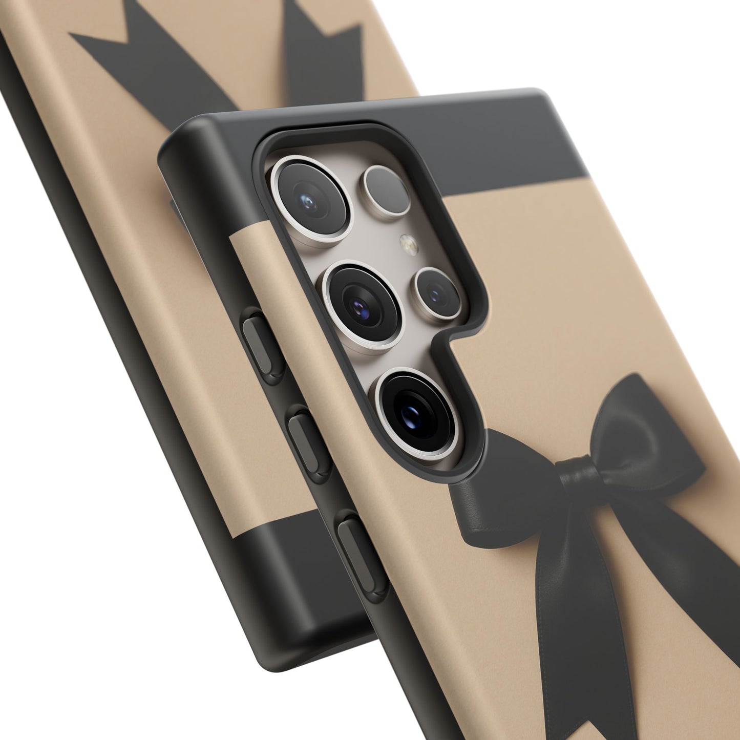 Black Bow Phone Case | Elegant Coquette Bow Design | Chic Neutral Tough Case for iPhone & Samsung