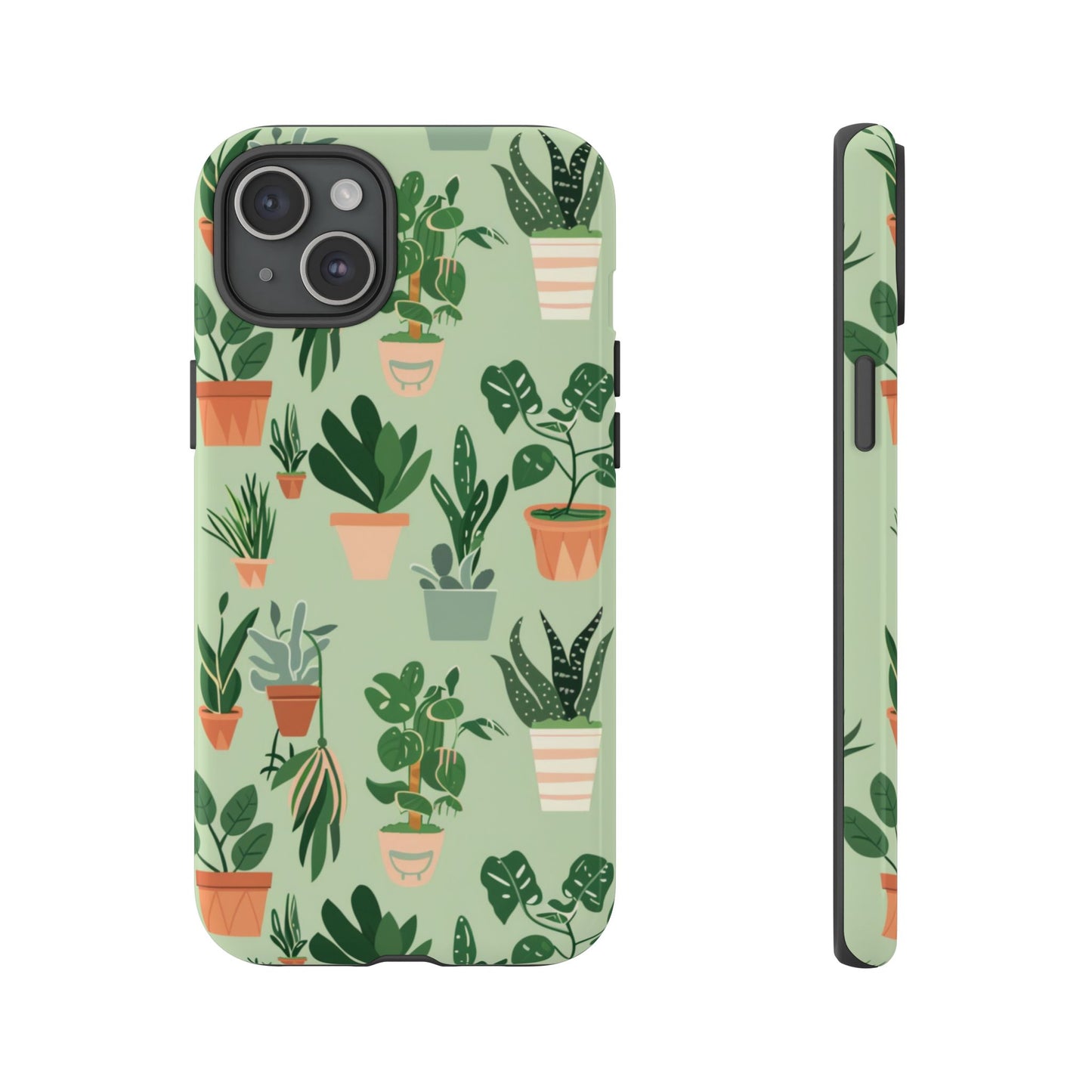 Plant Lover Phone Case | Cute Potted Plants Pattern | Botanical Aesthetic Tough Case
