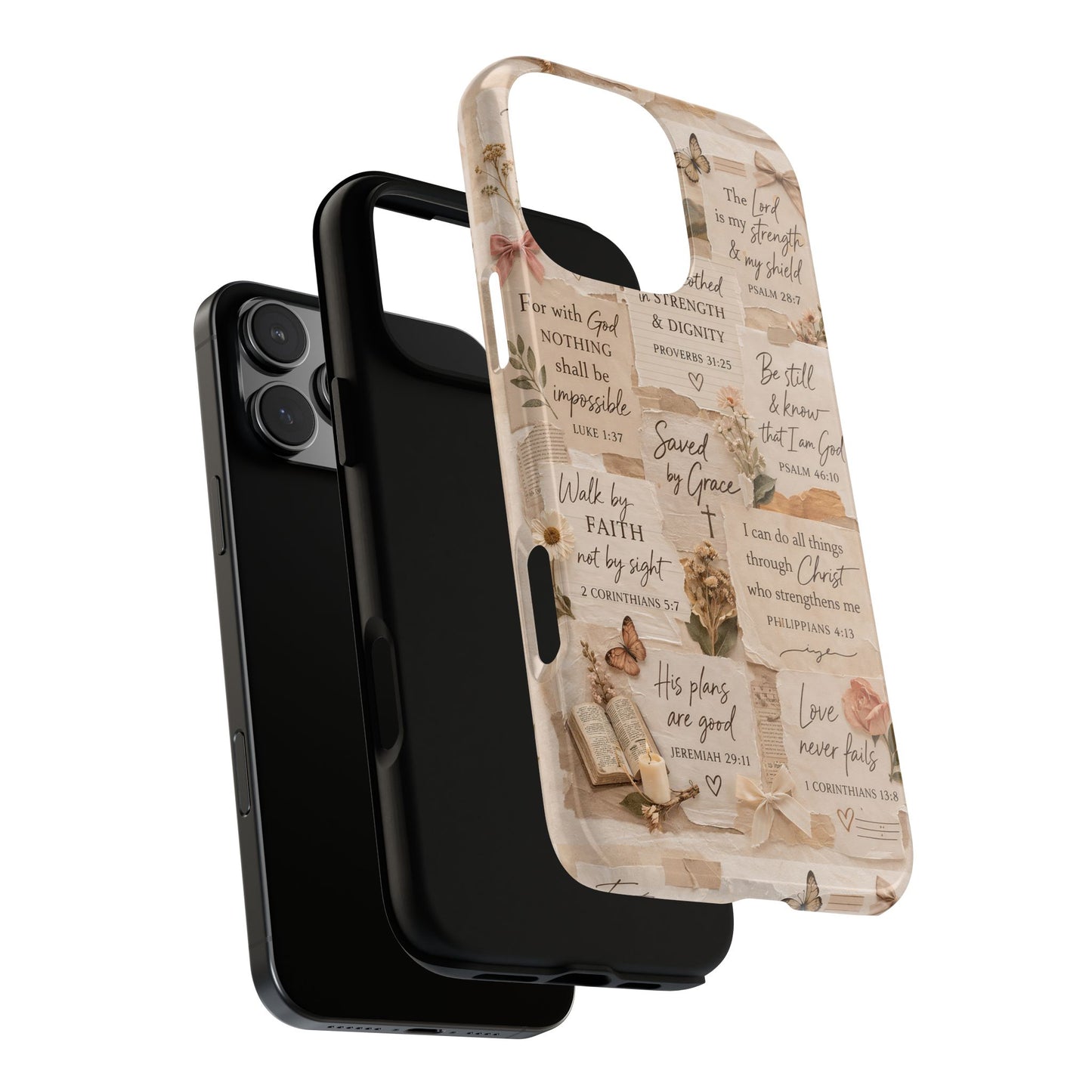 Christian Bible Verse Phone Case | Faith Scripture Aesthetic Floral Christian Case